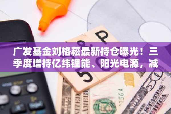 广发基金刘格菘最新持仓曝光！三季度增持亿纬锂能、阳光电源，减持圣邦股份、赛力斯