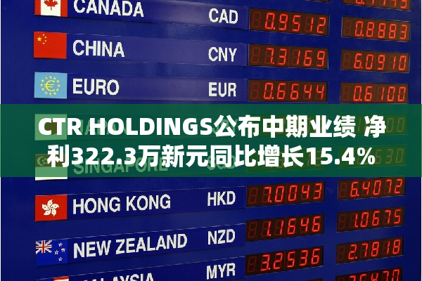 CTR HOLDINGS公布中期业绩 净利322.3万新元同比增长15.4%